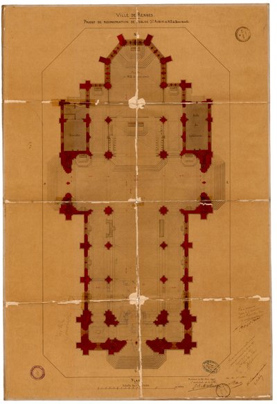 Reconstruction of Saint-Aubin Church by Jean Baptiste Martenot